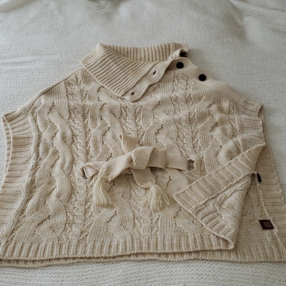 Knitted Pull-Over Winter Poncho/Sweater